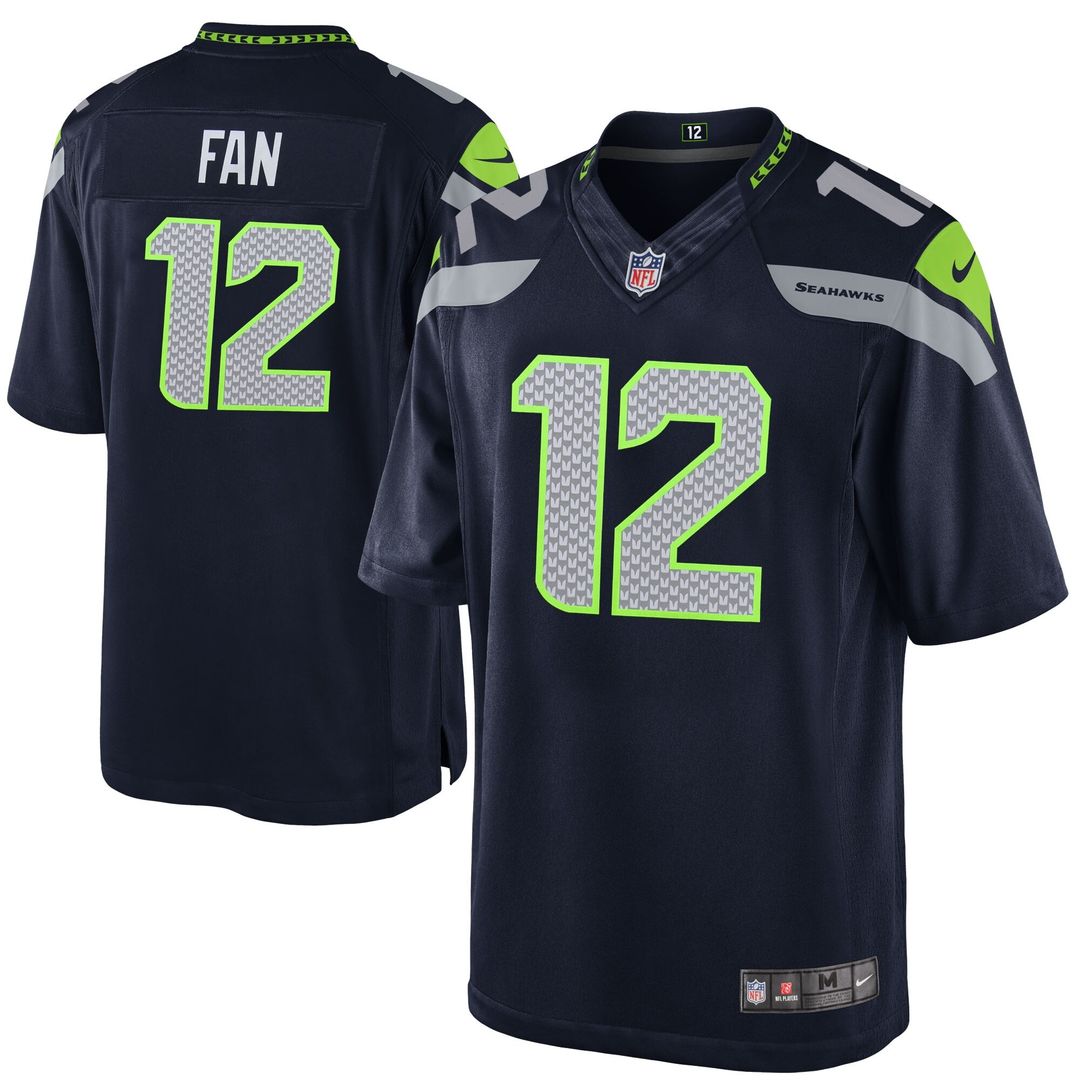 12th Fan Seattle Seahawks Youth Game Jersey - College Navy