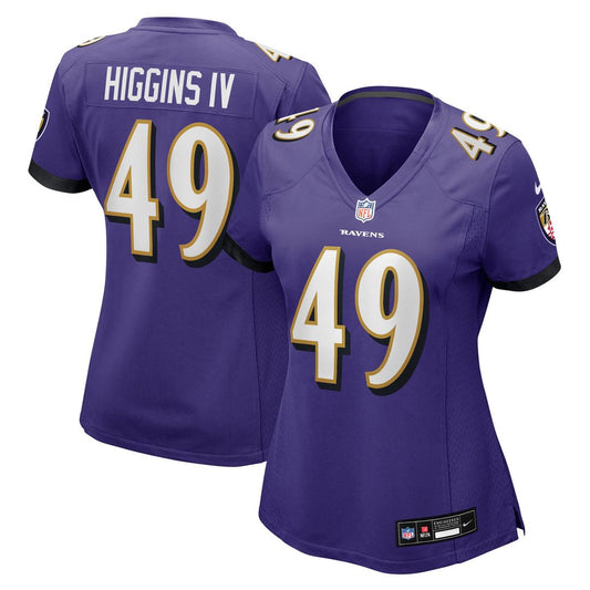 Jay Higgins IV Baltimore Ravens Women's Team Game Jersey - Purple