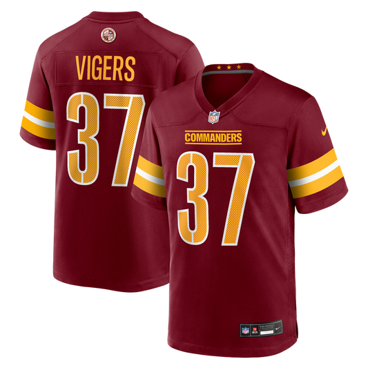 Car'lin Vigers Washington Commanders Team Game Jersey - Burgundy