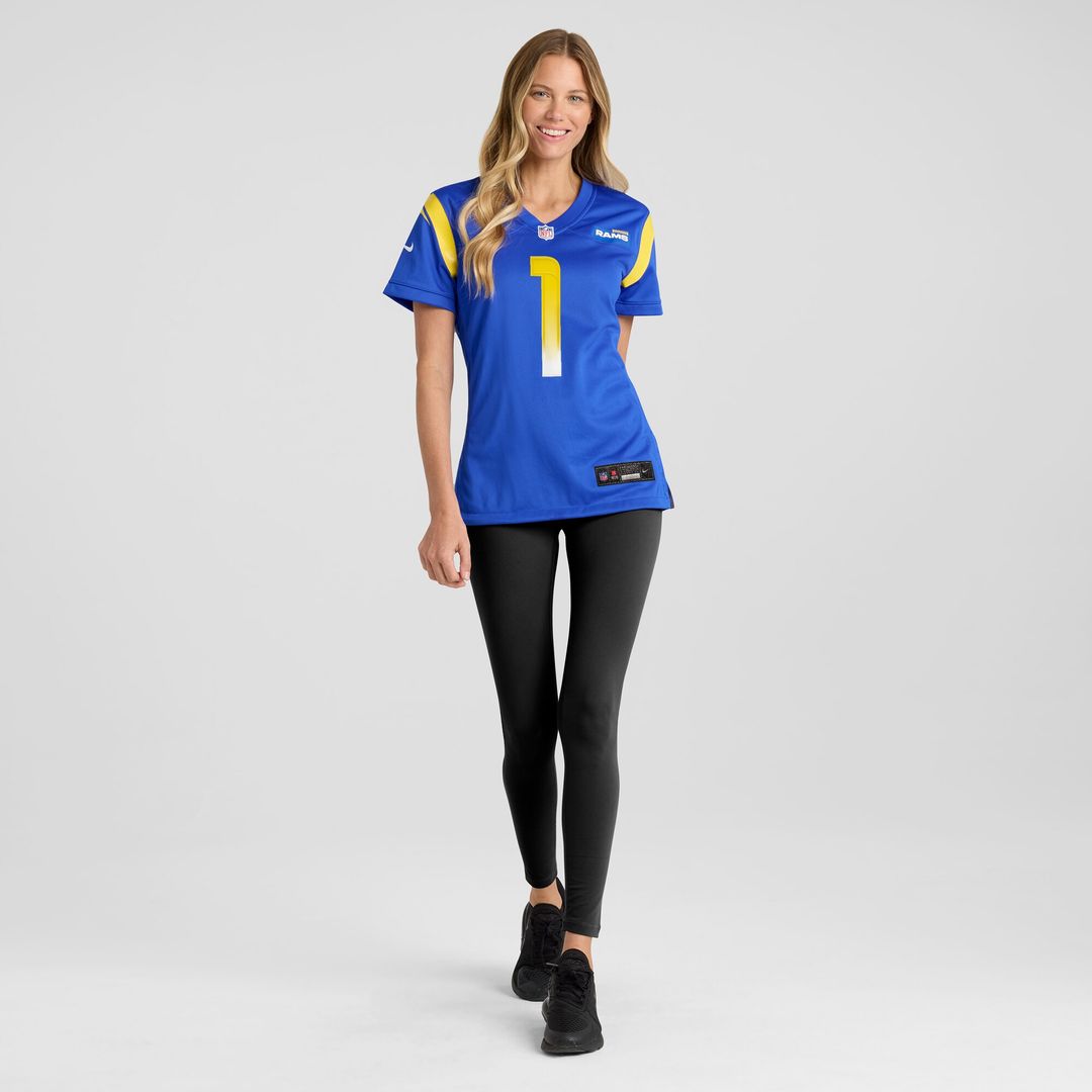 Number 1 Mom Los Angeles Rams Women's Game Jersey - Royal