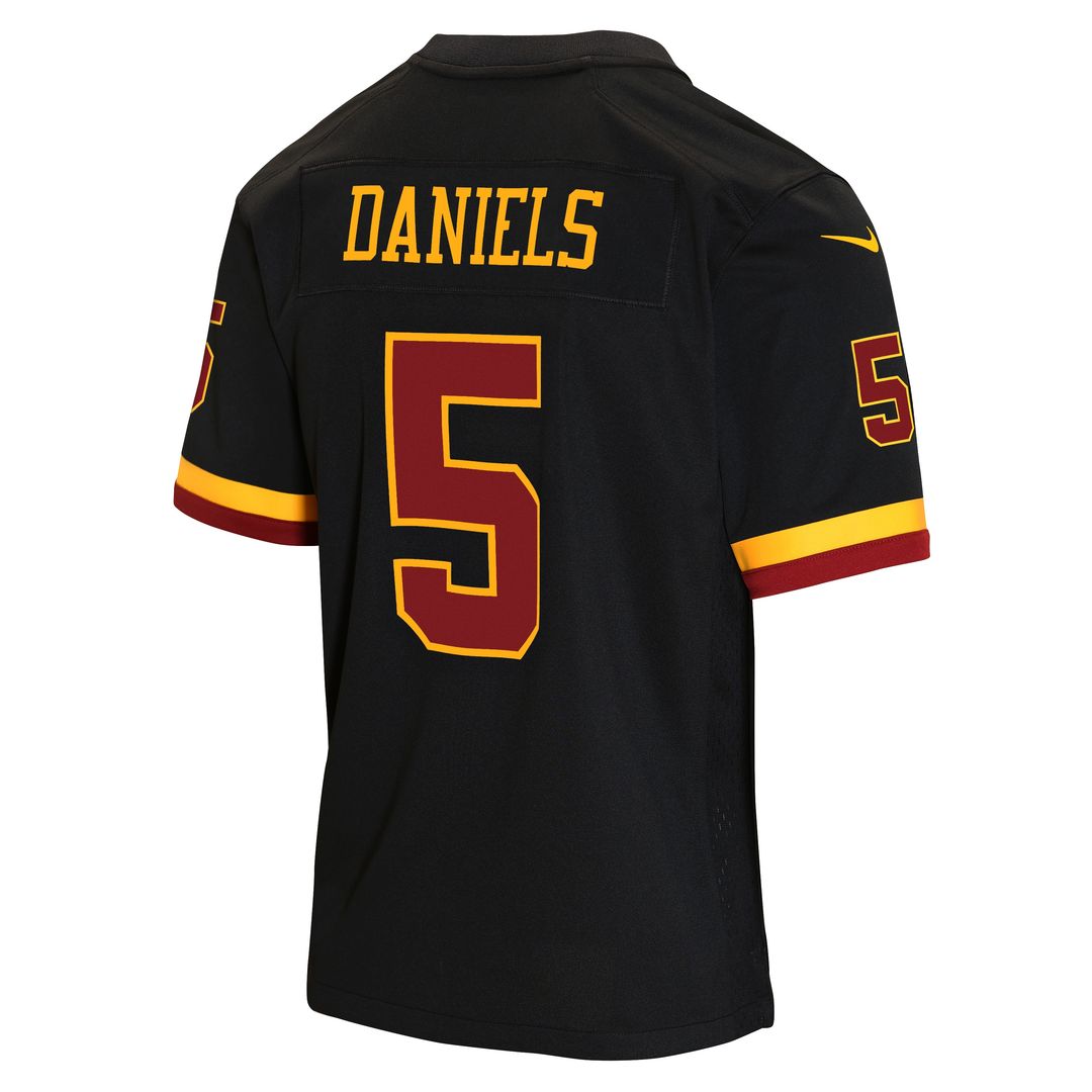 Jayden Daniels Washington Commanders Youth Hail Raiser Alternate Game Jersey - Black