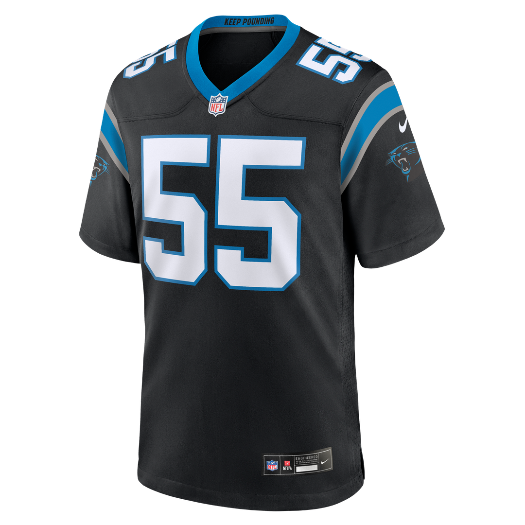 Maema Njongmeta Carolina Panthers Team Game Jersey - Black