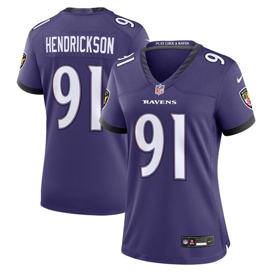 Trey Hendrickson Baltimore Ravens Women's Team Game Jersey - Purple