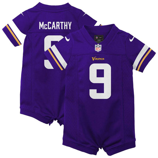 J.J. McCarthy Minnesota Vikings Newborn & Infant Romper Game Jersey - Purple