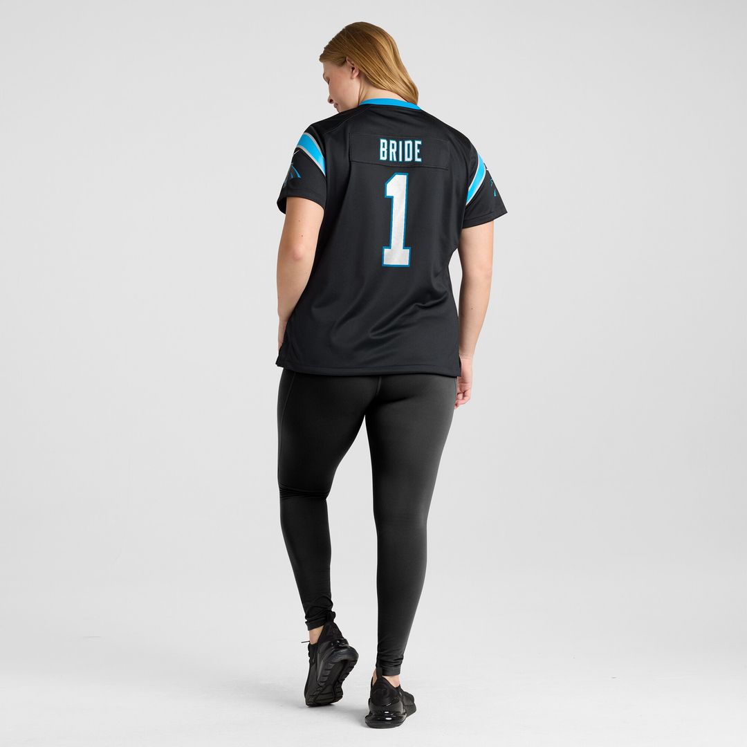 Number 1 Bride Carolina Panthers Women's Game Jersey - Black