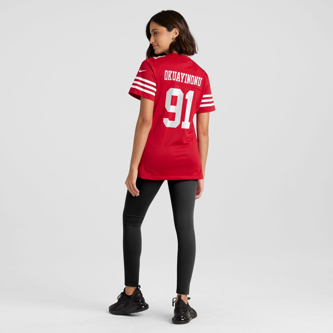 Sam Okuayinonu San Francisco 49ers Women's Team Game Jersey - Scarlet
