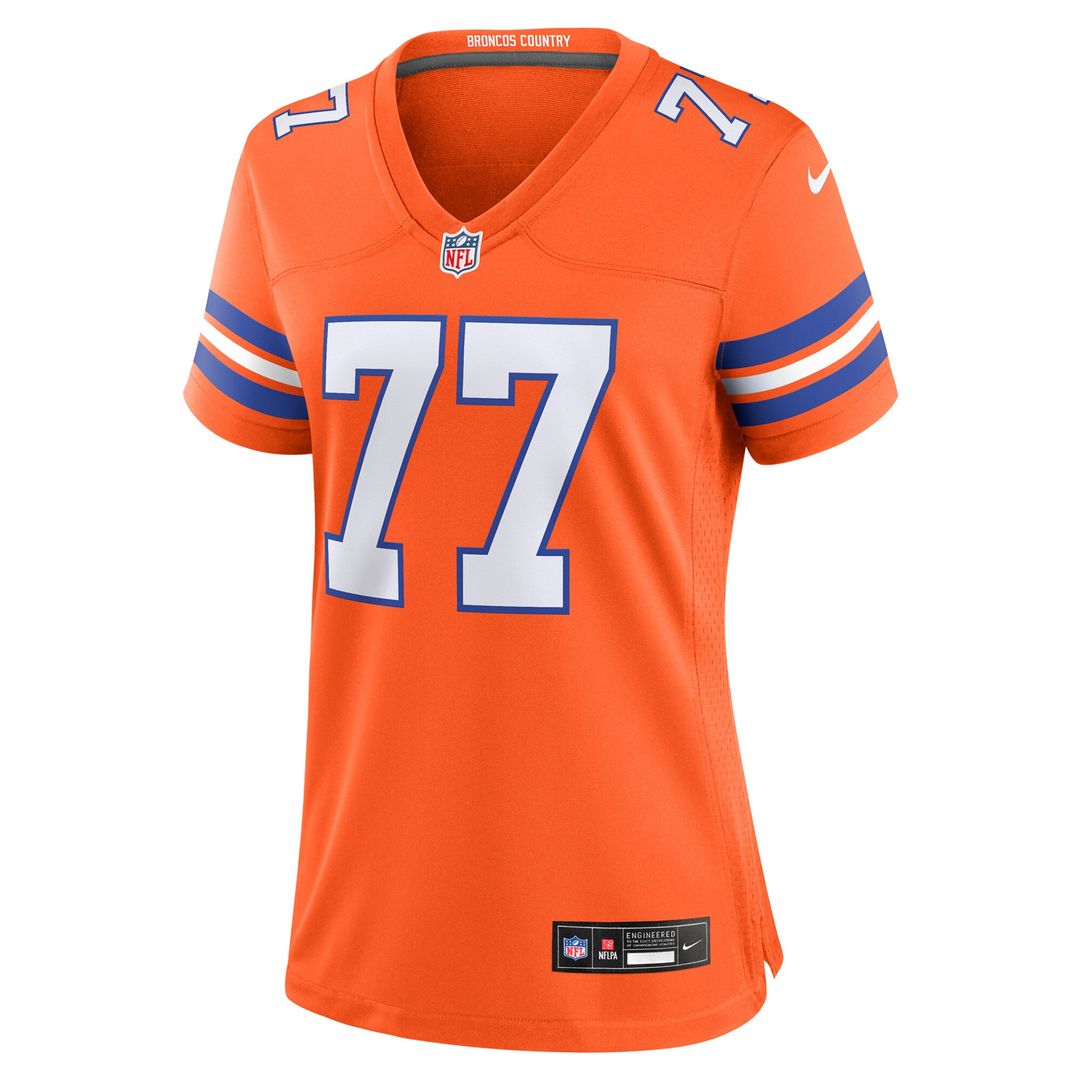 Quinn Meinerz Denver Broncos Women's Mile High Collection 1977 Throwback Player Game Jersey - Orange