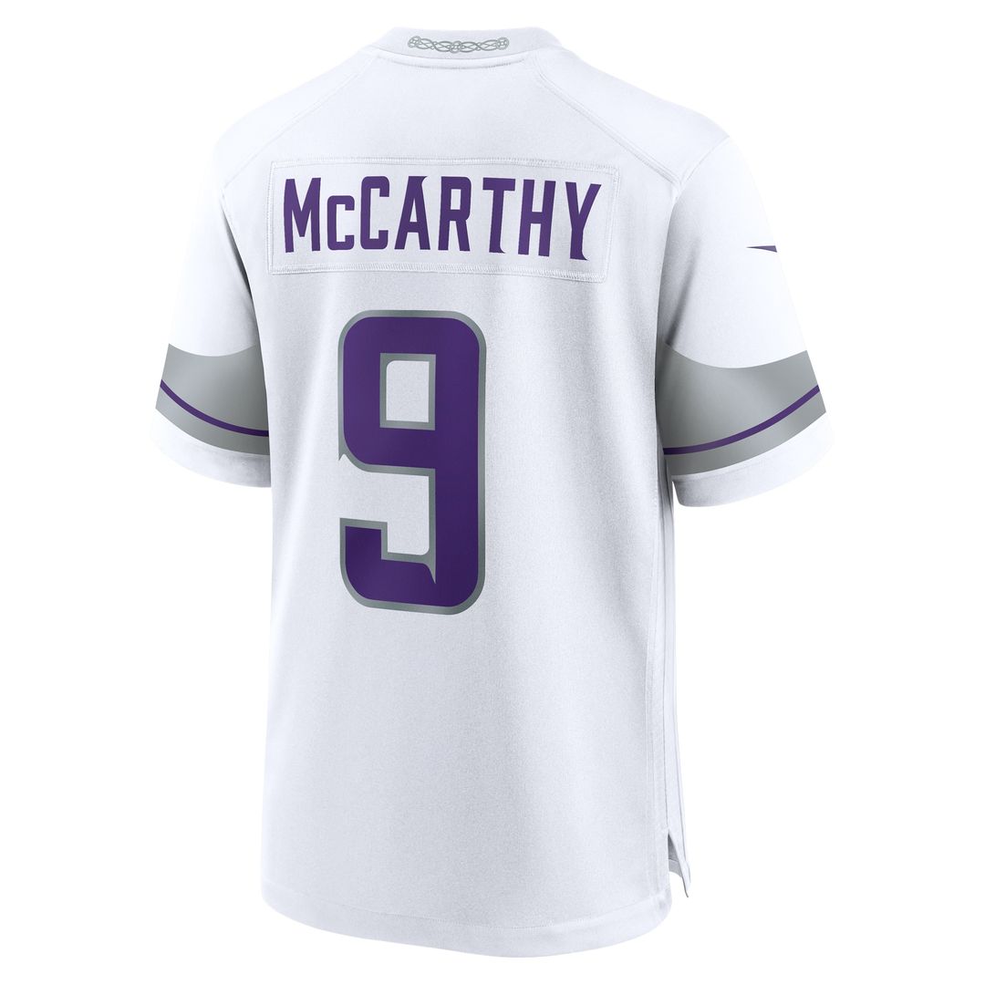 J.J. McCarthy Minnesota Vikings Alternate Game Player Jersey - White