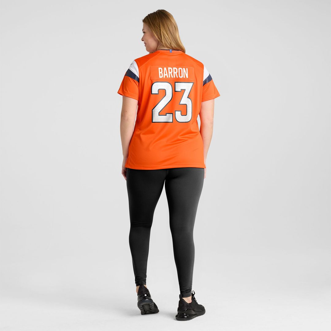 Jahdae Barron Denver Broncos Women's Team Game Jersey - Orange