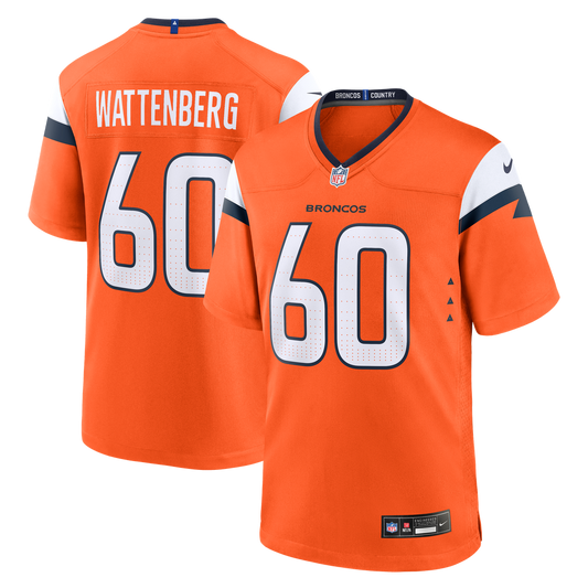 Luke Wattenberg Denver Broncos Team Game Jersey - Orange