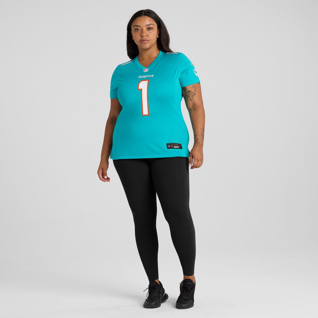 Number 1 Bride Miami Dolphins Women's Game Jersey - Aqua
