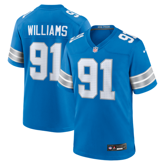 Tyleik Williams Detroit Lions Team Game Jersey - Blue